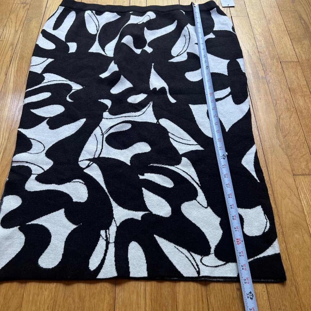 Eloquii Size 22/24 NEW Abstract Black & Gray Knit Intarsia Column Sweater Skirt - Picture 10 of 16